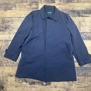 Lauren Ralph Lauren Mens Navy Water Repellent Trench‎ Coat Size 42S